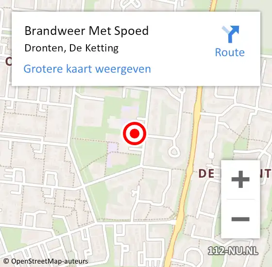 Locatie op kaart van de 112 melding: Brandweer Met Spoed Naar Dronten, De Ketting op 26 december 2015 21:04