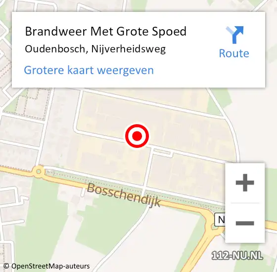 Locatie op kaart van de 112 melding: Brandweer Met Grote Spoed Naar Oudenbosch, Nijverheidsweg op 1 december 2013 13:47