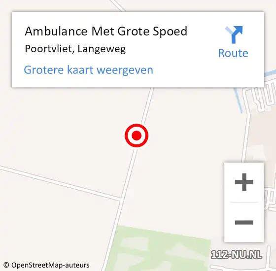 Locatie op kaart van de 112 melding: Ambulance Met Grote Spoed Naar Poortvliet, Langeweg op 5 september 2013 17:33