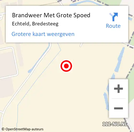 Locatie op kaart van de 112 melding: Brandweer Met Grote Spoed Naar Echteld, Bredesteeg op 26 december 2015 21:51