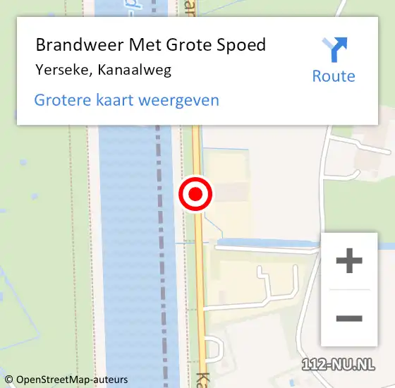 Locatie op kaart van de 112 melding: Brandweer Met Grote Spoed Naar Yerseke, Kanaalweg op 27 december 2015 00:03