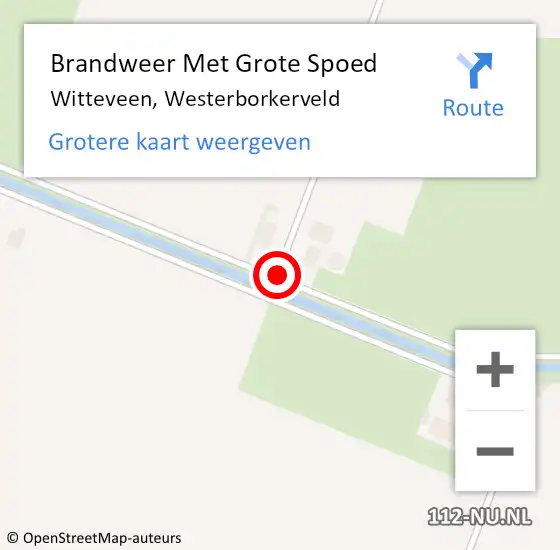 Locatie op kaart van de 112 melding: Brandweer Met Grote Spoed Naar Witteveen, Westerborkerveld op 27 december 2015 03:16