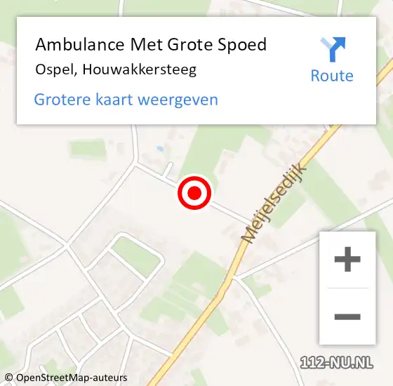 Locatie op kaart van de 112 melding: Ambulance Met Grote Spoed Naar Ospel, Houwakkersteeg op 1 december 2013 14:22