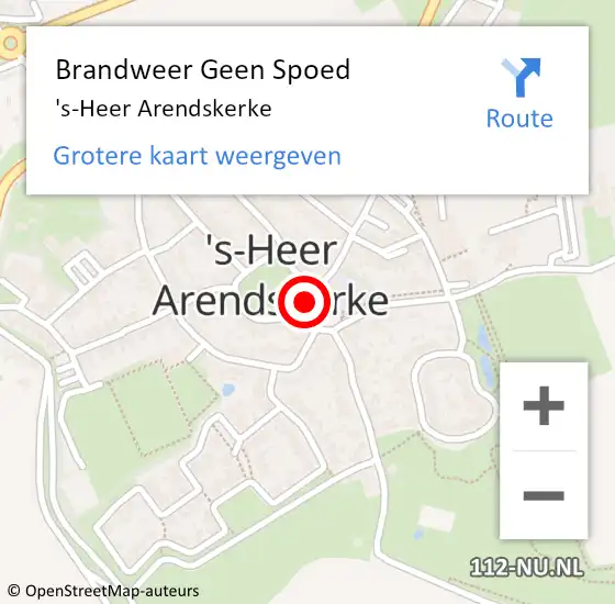 Locatie op kaart van de 112 melding: Brandweer Geen Spoed Naar 's-Heer Arendskerke op 27 december 2015 06:07