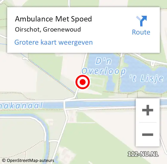 Locatie op kaart van de 112 melding: Ambulance Met Spoed Naar Oirschot, Groenewoud op 27 december 2015 09:57