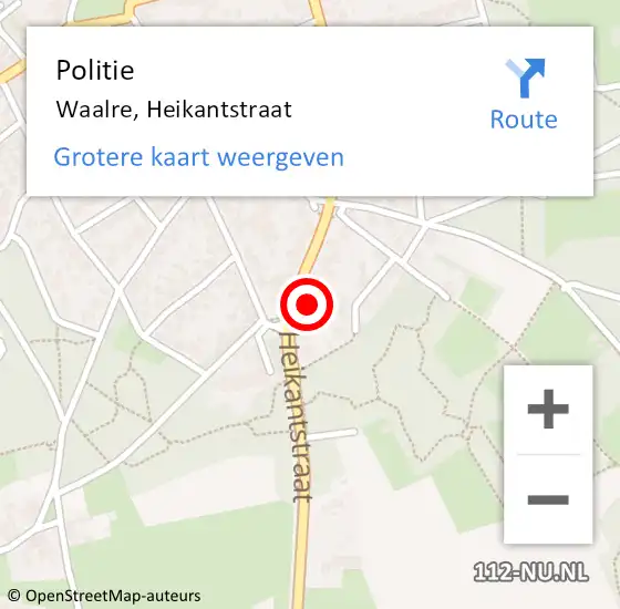 Locatie op kaart van de 112 melding: Politie Waalre, Heikantstraat op 27 december 2015 13:55