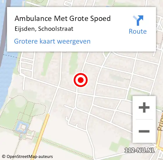 Locatie op kaart van de 112 melding: Ambulance Met Grote Spoed Naar Eijsden, Schoolstraat op 6 september 2013 12:42