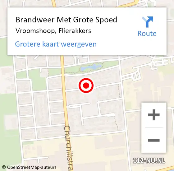 Locatie op kaart van de 112 melding: Brandweer Met Grote Spoed Naar Vroomshoop, Flierakkers op 27 december 2015 14:13