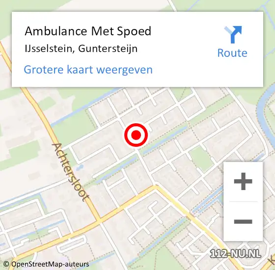 Locatie op kaart van de 112 melding: Ambulance Met Spoed Naar IJsselstein, Guntersteijn op 27 december 2015 14:19