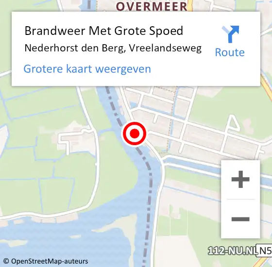 Locatie op kaart van de 112 melding: Brandweer Met Grote Spoed Naar Nederhorst den Berg, Vreelandseweg op 27 december 2015 15:37