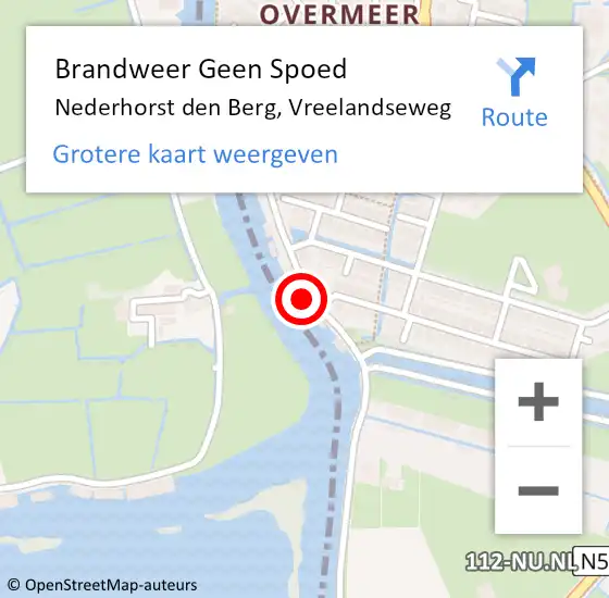 Locatie op kaart van de 112 melding: Brandweer Geen Spoed Naar Nederhorst den Berg, Vreelandseweg op 27 december 2015 16:04