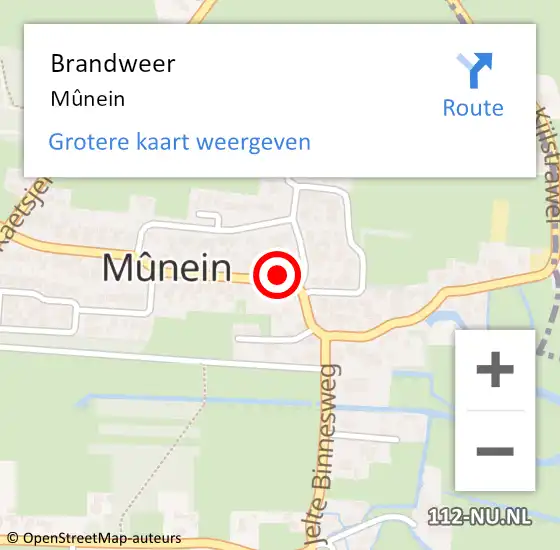 Locatie op kaart van de 112 melding: Brandweer Mûnein op 27 december 2015 16:24
