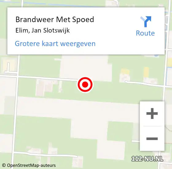 Locatie op kaart van de 112 melding: Brandweer Met Spoed Naar Elim, Jan Slotswijk op 27 december 2015 16:45