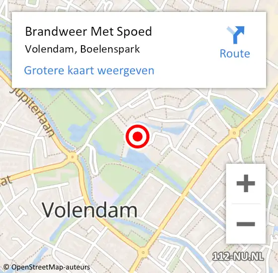 Locatie op kaart van de 112 melding: Brandweer Met Spoed Naar Volendam, Boelenspark op 27 december 2015 17:19