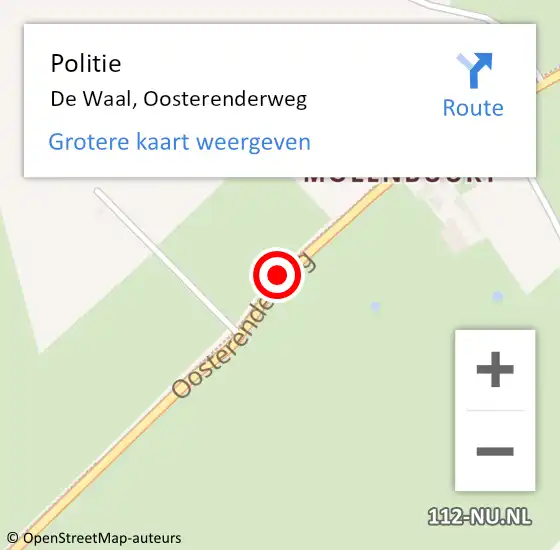 Locatie op kaart van de 112 melding: Politie De Waal, Oosterenderweg op 27 december 2015 19:59