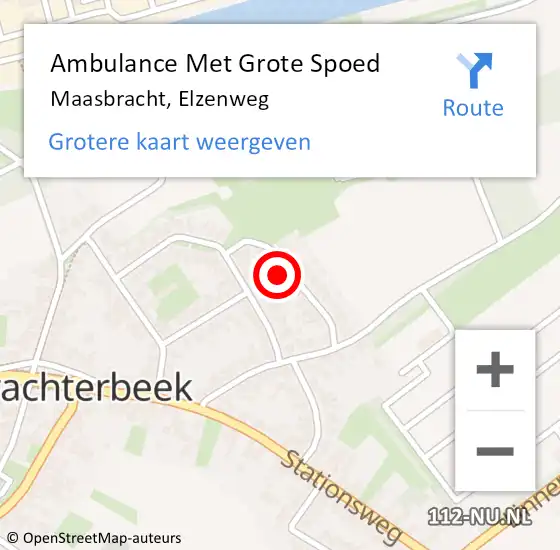 Locatie op kaart van de 112 melding: Ambulance Met Grote Spoed Naar Maasbracht, Elzenweg op 27 december 2015 20:57