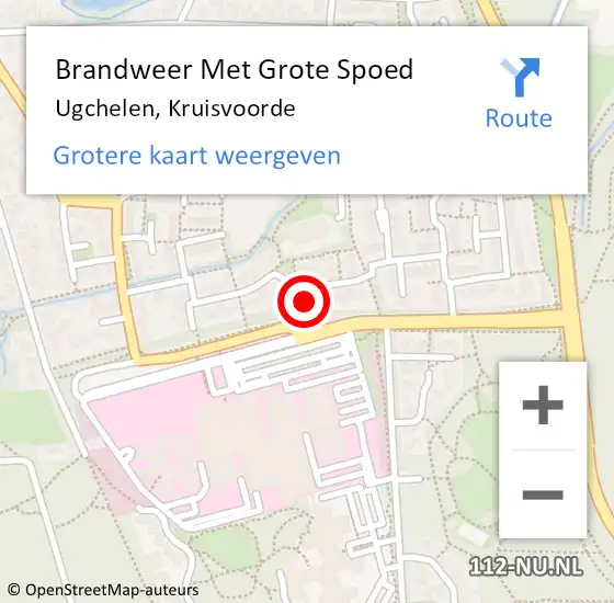 Locatie op kaart van de 112 melding: Brandweer Met Grote Spoed Naar Ugchelen, Kruisvoorde op 1 december 2013 15:56