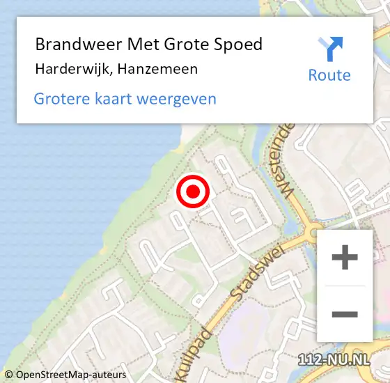 Locatie op kaart van de 112 melding: Brandweer Met Grote Spoed Naar Harderwijk, Hanzemeen op 27 december 2015 23:15