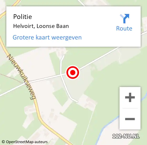 Locatie op kaart van de 112 melding: Politie Helvoirt, Loonse Baan op 28 december 2015 07:06