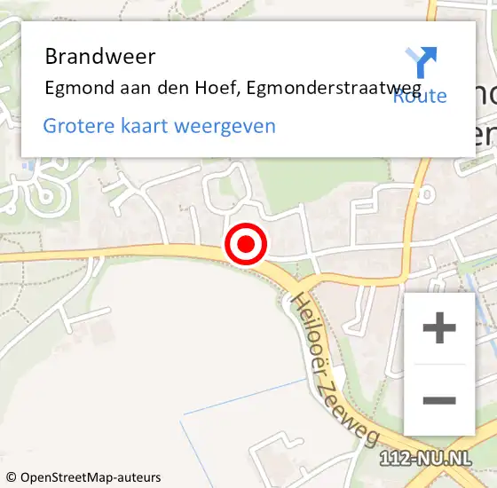 Locatie op kaart van de 112 melding: Brandweer Egmond aan den Hoef, Egmonderstraatweg op 1 december 2013 16:38