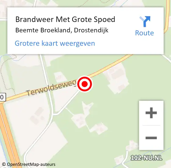 Locatie op kaart van de 112 melding: Brandweer Met Grote Spoed Naar Beemte Broekland, Drostendijk op 28 december 2015 12:39