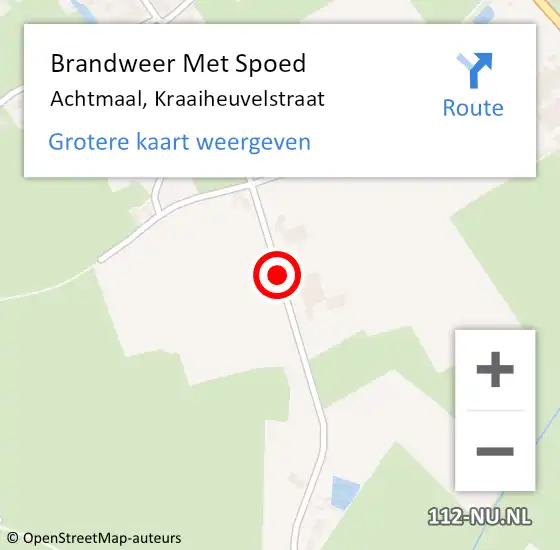 Locatie op kaart van de 112 melding: Brandweer Met Spoed Naar Achtmaal, Kraaiheuvelstraat op 28 december 2015 12:45