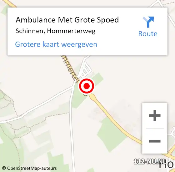 Locatie op kaart van de 112 melding: Ambulance Met Grote Spoed Naar Schinnen, Hommerterweg op 14 september 2013 14:44