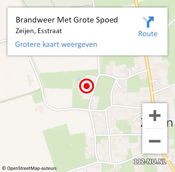 Locatie op kaart van de 112 melding: Brandweer Met Grote Spoed Naar Zeijen, Esstraat op 1 december 2013 17:26