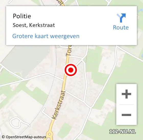 Locatie op kaart van de 112 melding: Politie Soest, Kerkstraat op 28 december 2015 15:48