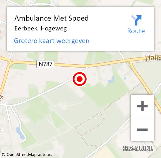 Locatie op kaart van de 112 melding: Ambulance Met Spoed Naar Eerbeek, Hogeweg op 28 december 2015 18:31