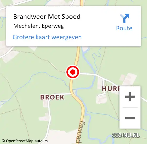 Locatie op kaart van de 112 melding: Brandweer Met Spoed Naar Mechelen, Eperweg op 28 december 2015 19:45