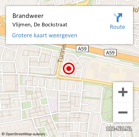 Locatie op kaart van de 112 melding: Brandweer Vlijmen, De Bockstraat op 28 december 2015 20:04