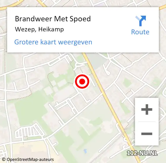 Locatie op kaart van de 112 melding: Brandweer Met Spoed Naar Wezep, Heikamp op 28 december 2015 21:36