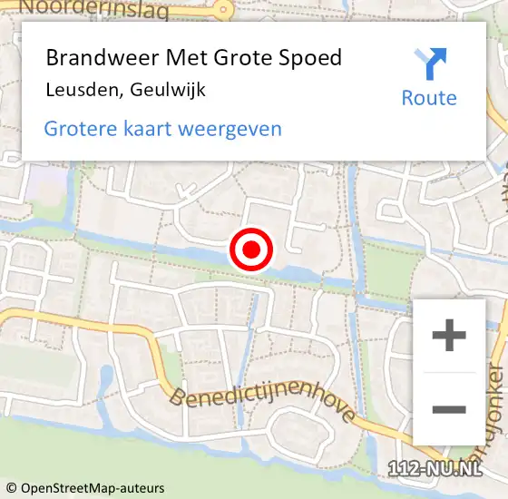 Locatie op kaart van de 112 melding: Brandweer Met Grote Spoed Naar Leusden, Geulwijk op 28 december 2015 21:44