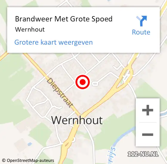 Locatie op kaart van de 112 melding: Brandweer Met Grote Spoed Naar Wernhout op 29 december 2015 10:16