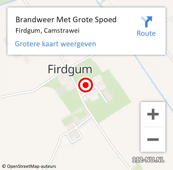 Locatie op kaart van de 112 melding: Brandweer Met Grote Spoed Naar Firdgum, Camstrawei op 29 december 2015 14:54