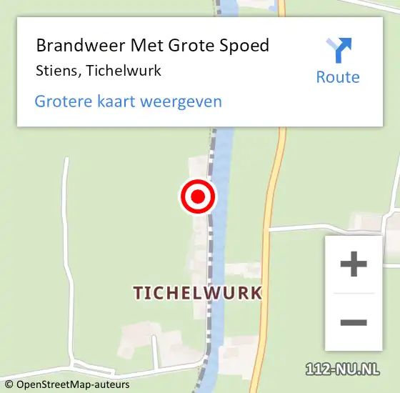 Locatie op kaart van de 112 melding: Brandweer Met Grote Spoed Naar Stiens, Tichelwurk op 29 december 2015 17:13