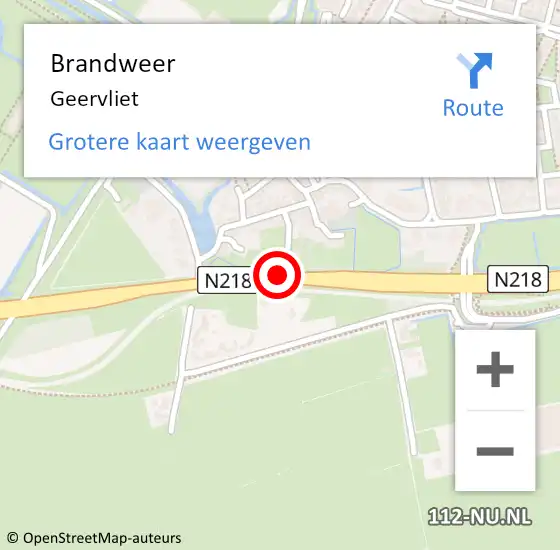 Locatie op kaart van de 112 melding: Brandweer Geervliet op 29 december 2015 17:34