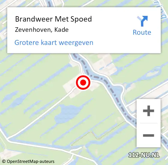 Locatie op kaart van de 112 melding: Brandweer Met Spoed Naar Zevenhoven, Kade op 29 december 2015 17:41