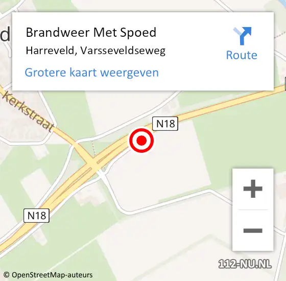 Locatie op kaart van de 112 melding: Brandweer Met Spoed Naar Harreveld, Varsseveldseweg op 29 december 2015 18:39