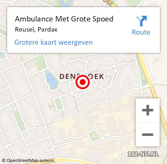 Locatie op kaart van de 112 melding: Ambulance Met Grote Spoed Naar Reusel, Pardax op 29 december 2015 19:41