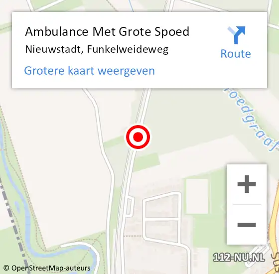 Locatie op kaart van de 112 melding: Ambulance Met Grote Spoed Naar Nieuwstadt, Funkelweideweg op 29 december 2015 20:00