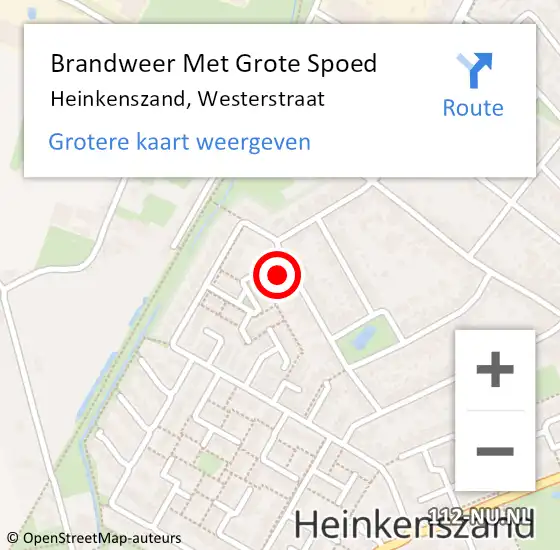 Locatie op kaart van de 112 melding: Brandweer Met Grote Spoed Naar Heinkenszand, Westerstraat op 29 december 2015 20:02