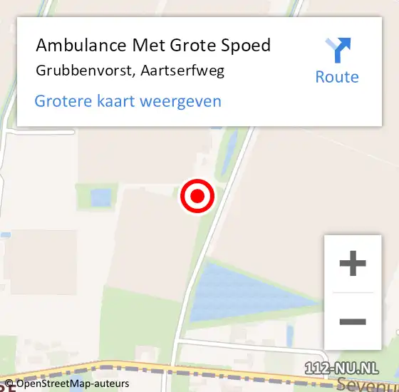 Locatie op kaart van de 112 melding: Ambulance Met Grote Spoed Naar Grubbenvorst, Aartserfweg op 1 december 2013 20:28