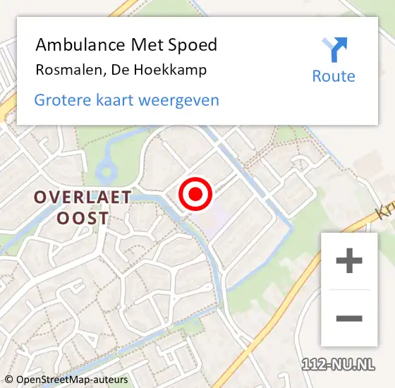 Locatie op kaart van de 112 melding: Ambulance Met Spoed Naar Rosmalen, De Hoekkamp op 29 december 2015 21:00