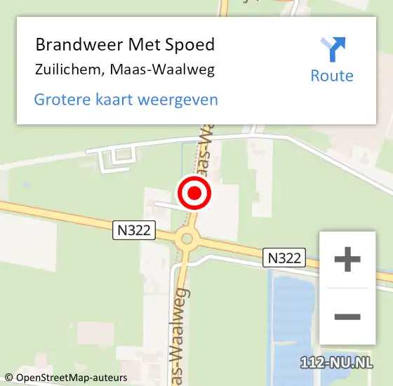 Locatie op kaart van de 112 melding: Brandweer Met Spoed Naar Zuilichem, Maas-Waalweg op 29 december 2015 21:05