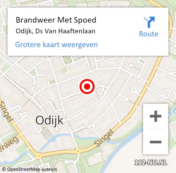 Locatie op kaart van de 112 melding: Brandweer Met Spoed Naar Odijk, Ds Van Haaftenlaan op 29 december 2015 21:28