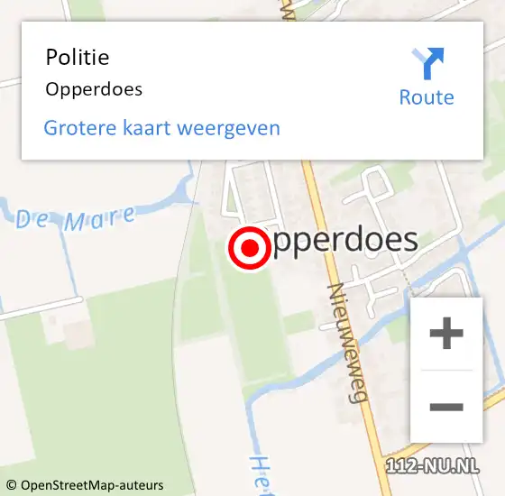 Locatie op kaart van de 112 melding: Politie Opperdoes op 29 december 2015 21:53