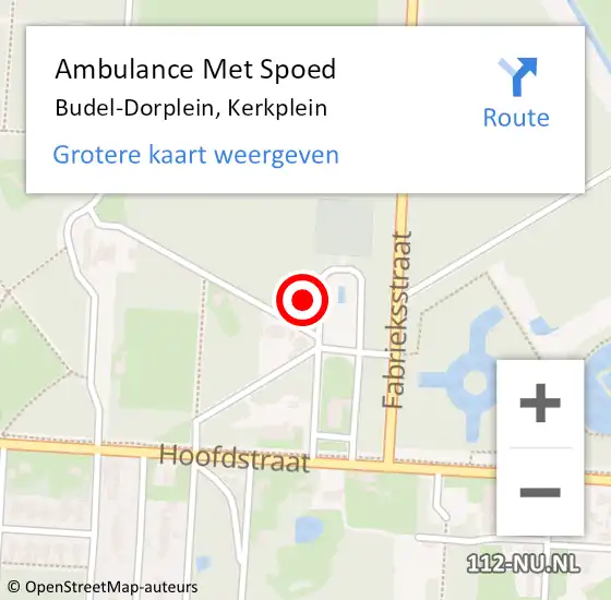 Locatie op kaart van de 112 melding: Ambulance Met Spoed Naar Budel-Dorplein, Kerkplein op 29 december 2015 23:23