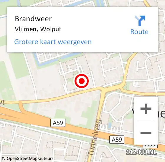 Locatie op kaart van de 112 melding: Brandweer Vlijmen, Wolput op 29 december 2015 23:57